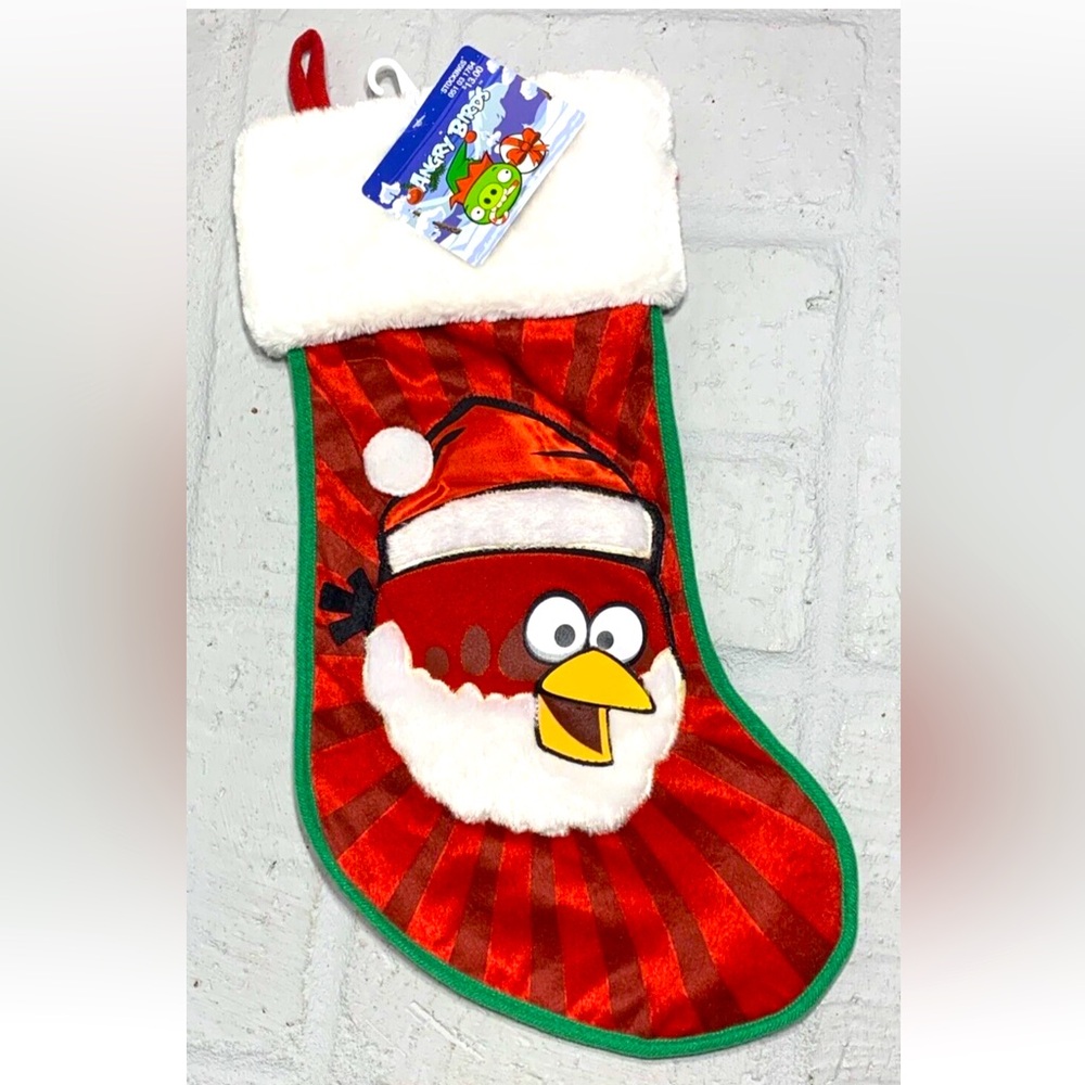 NWT Angry Birds Seasons Santa Red Stocking 2013 Collection Commonwealth 17”